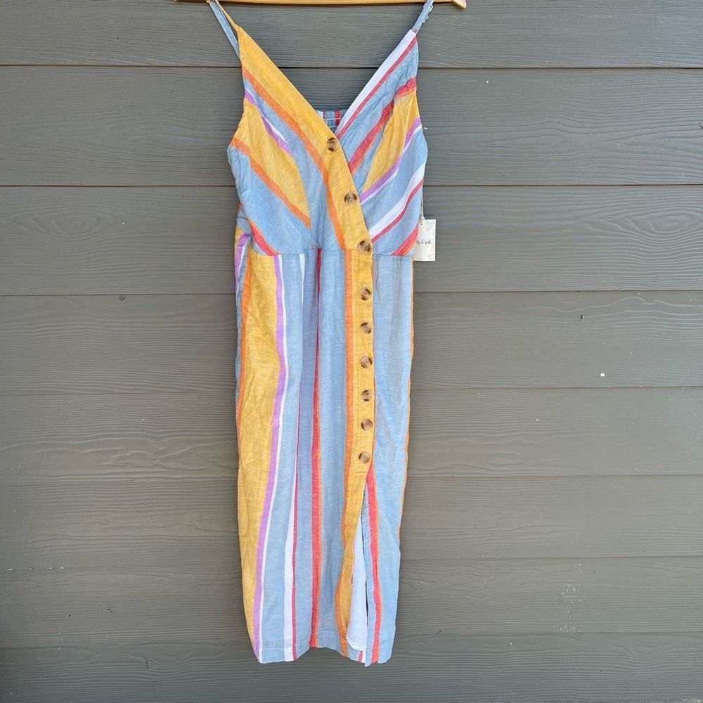 Sandy & Sid Nwt Colorful Button Asymetrical Dress - image 1